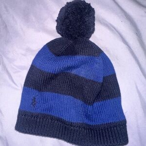 Kids Striped Blue and Black Beanie